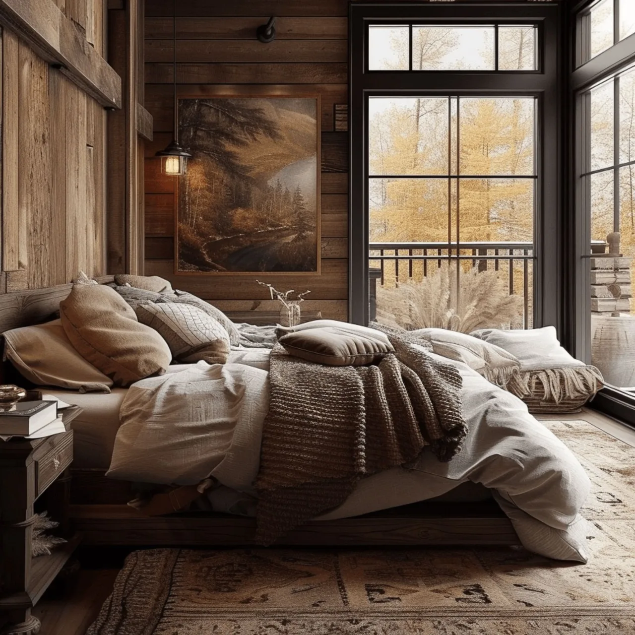 trắc nghiệm phòng ngủ rustic