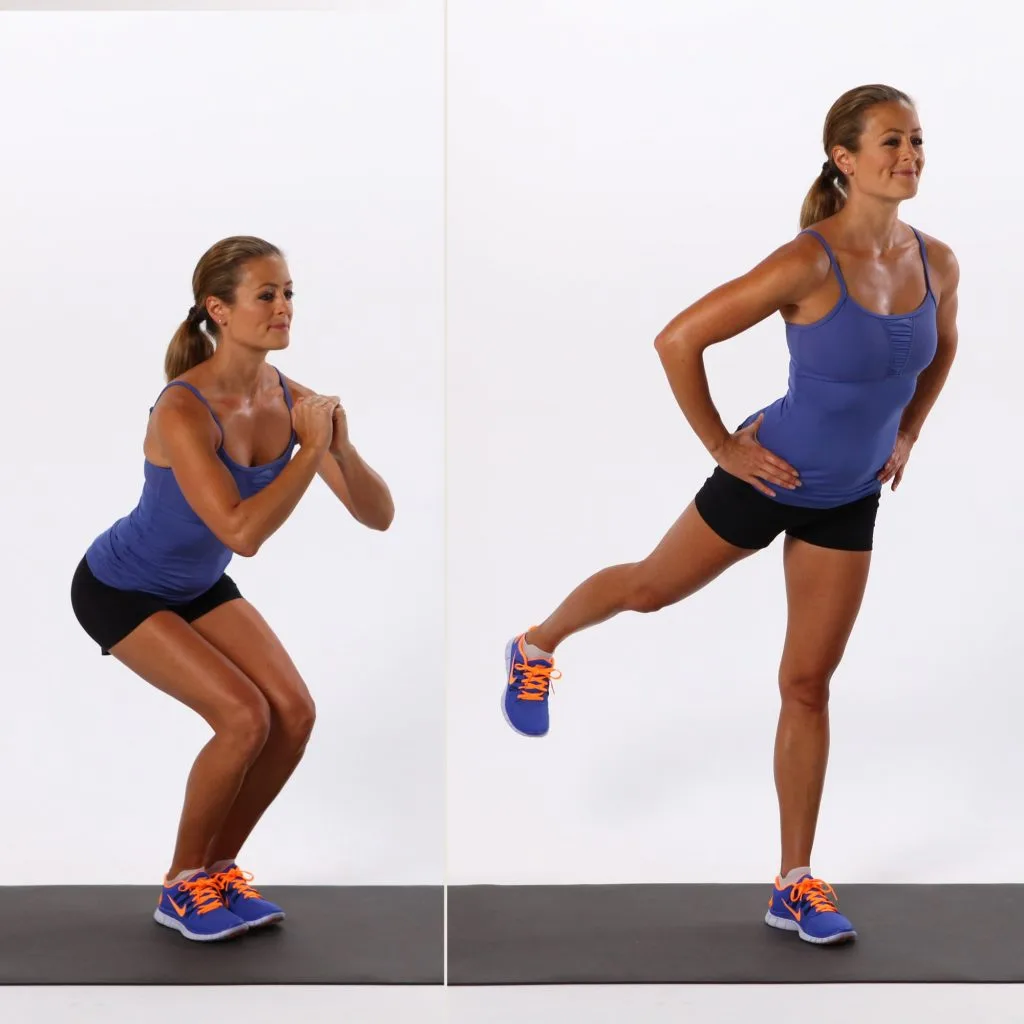 Tập mông bằng động tác back kick squat Tập mông bằng động tác back kick squat