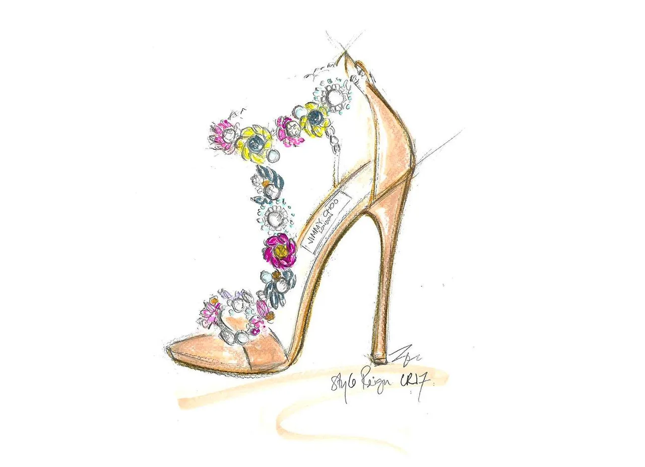Phác thảo giày cao gót của Prof. Jimmy Choo, OBE