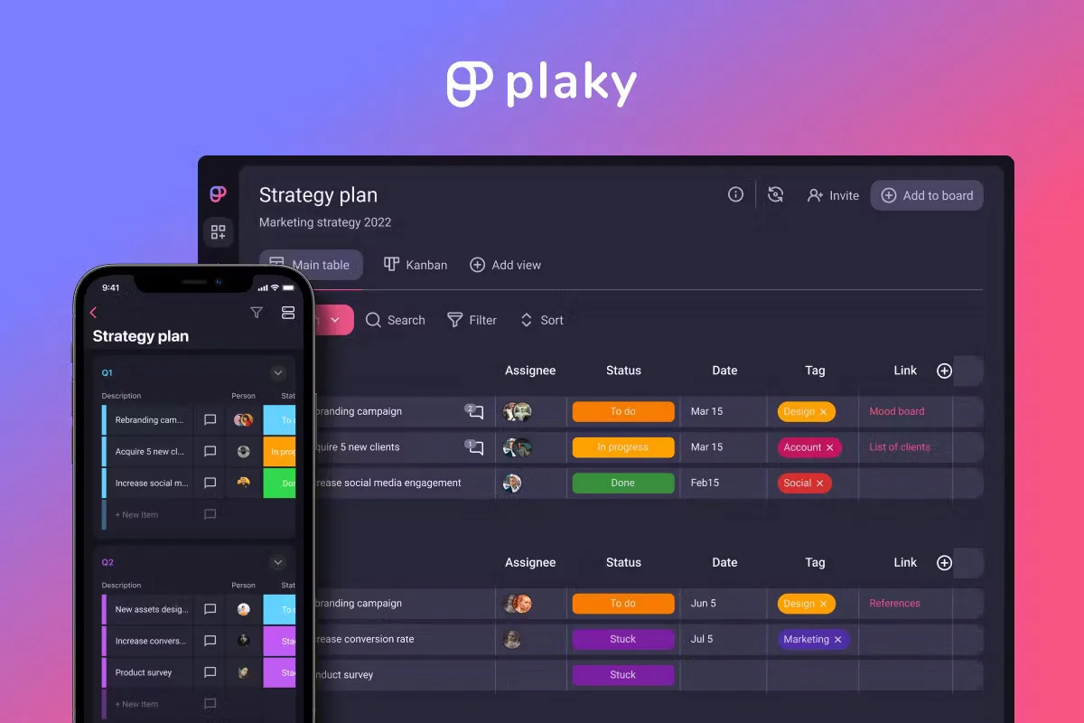 ứng dụng lập kế hoạch plaky