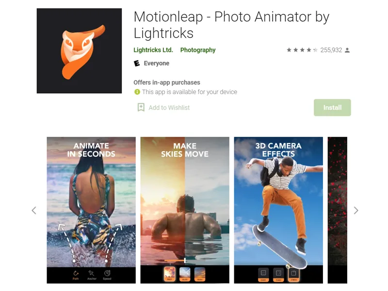 ứng dụng chỉnh ảnh nên có motionleap