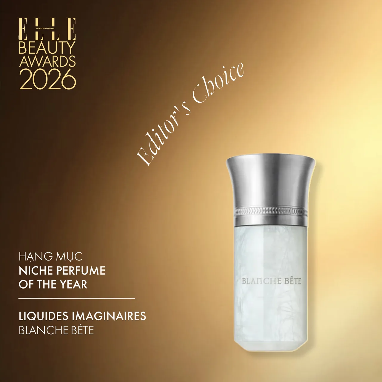 Liquides Imaginaires Blanche Bête đạt giải Niche Perfume of the Year tại ELLE Beauty Awards 2026