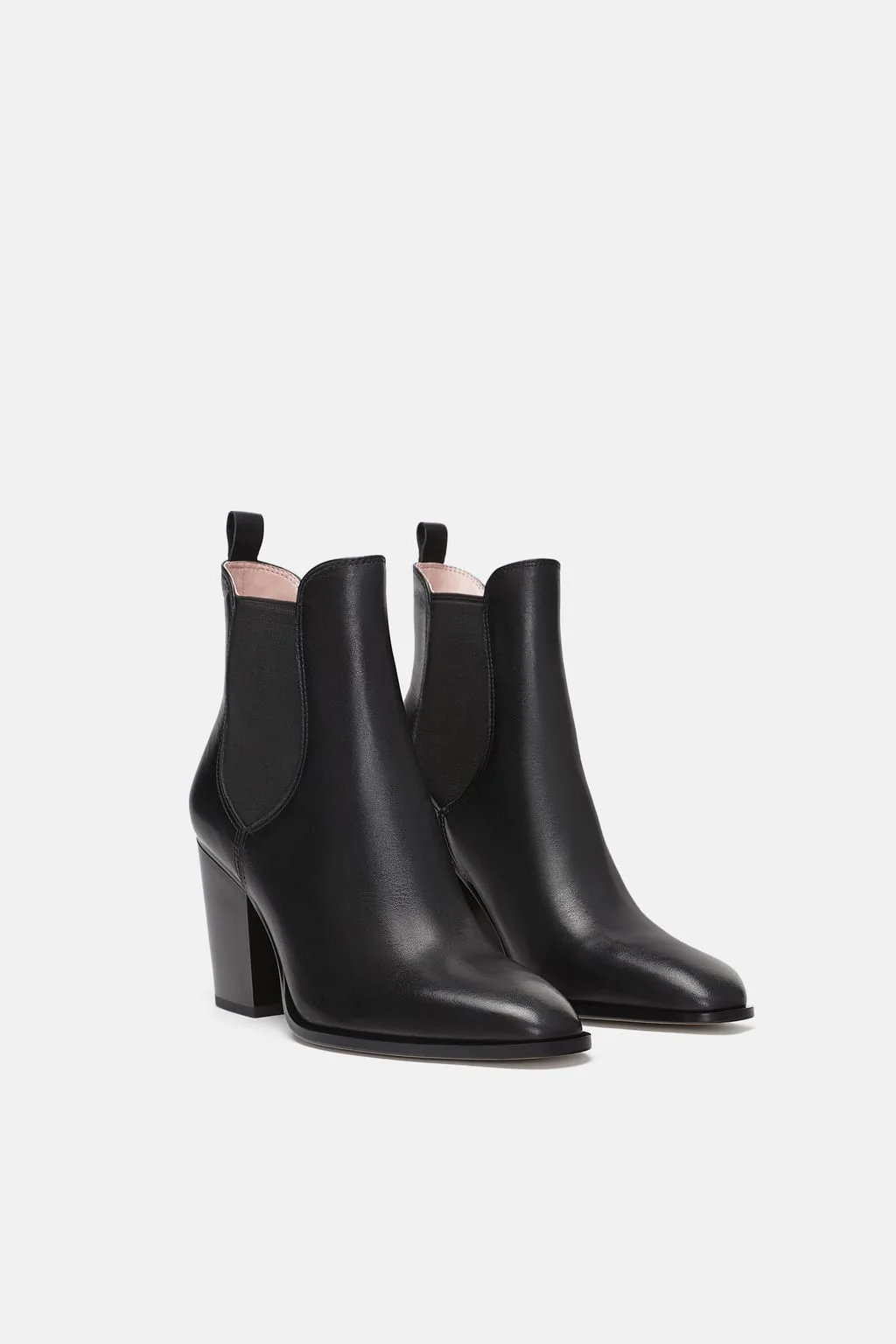 bốt thuộc da đen zara
