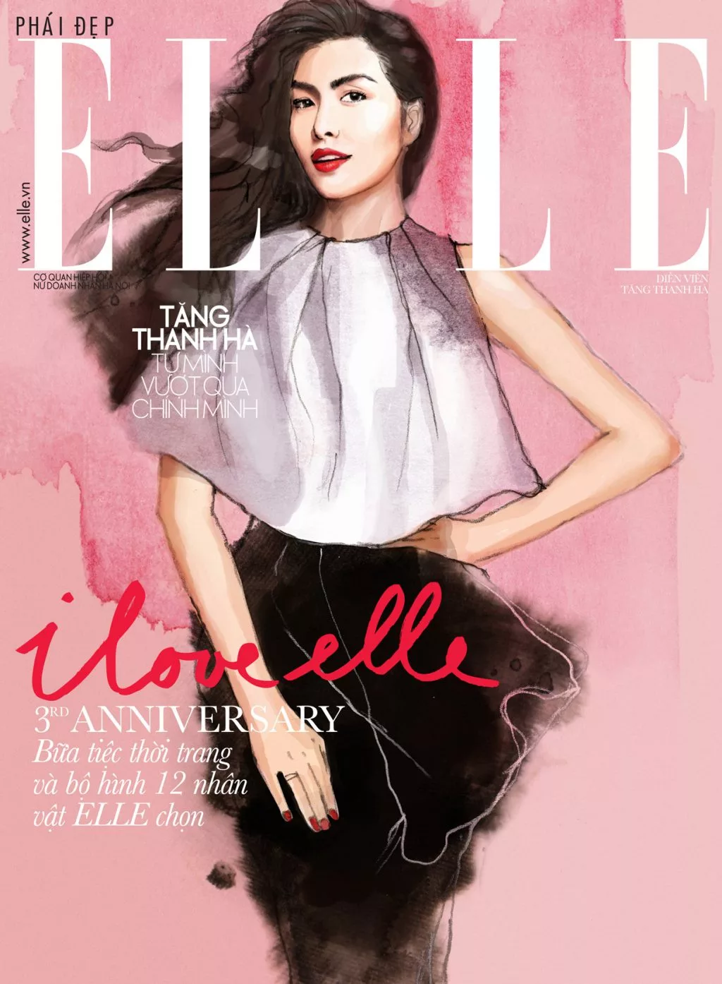 Trang bìa tạp chí mừng sinh nhật ELLE Việt Nam lần thứ 3