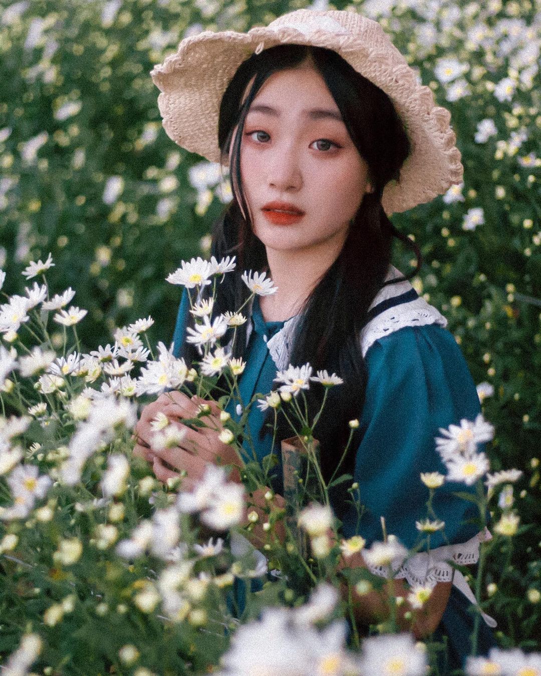 chụp hình vườn hoa bãi đá sông Hồng