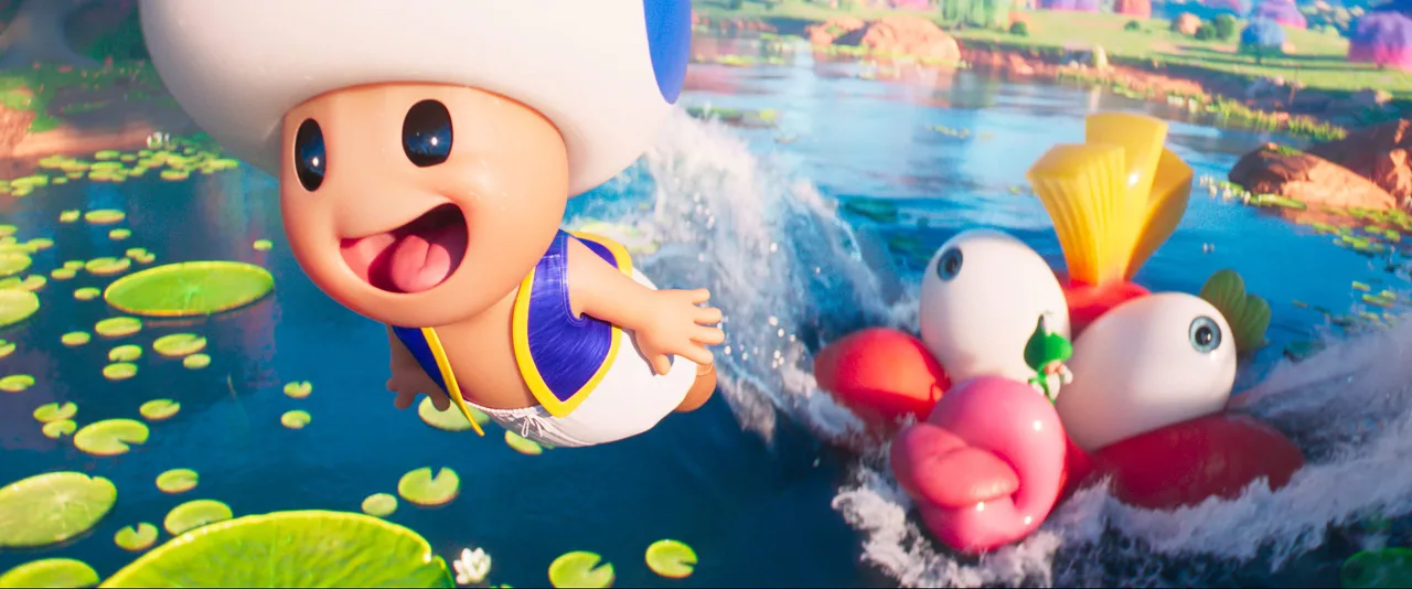Vương quốc Hồ Nước và loài cá Cheep Cheep trong phim Super Mario Thiên Hà.