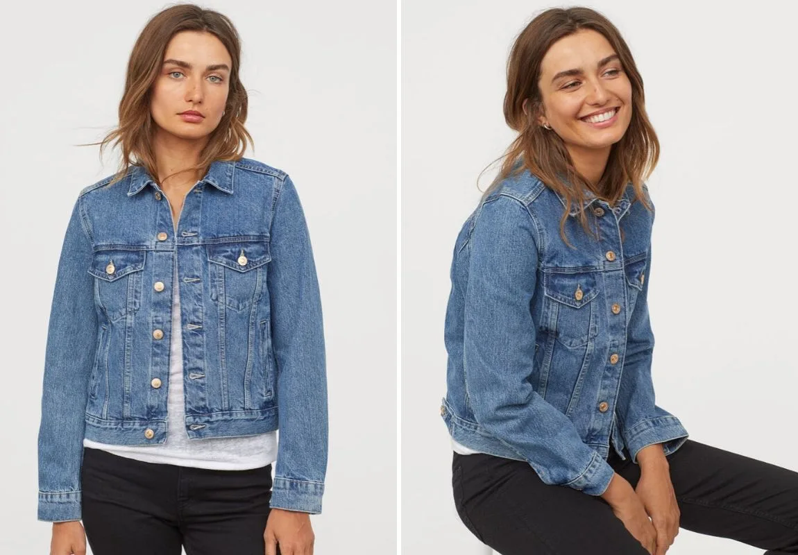 Áo khoác denim H&M - Cách phối đồ cùng jeans ống rộng