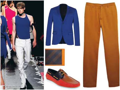 Áo suit Aleander McQueen, quần H.E By Mango, ví Burberry, giày Pedro.