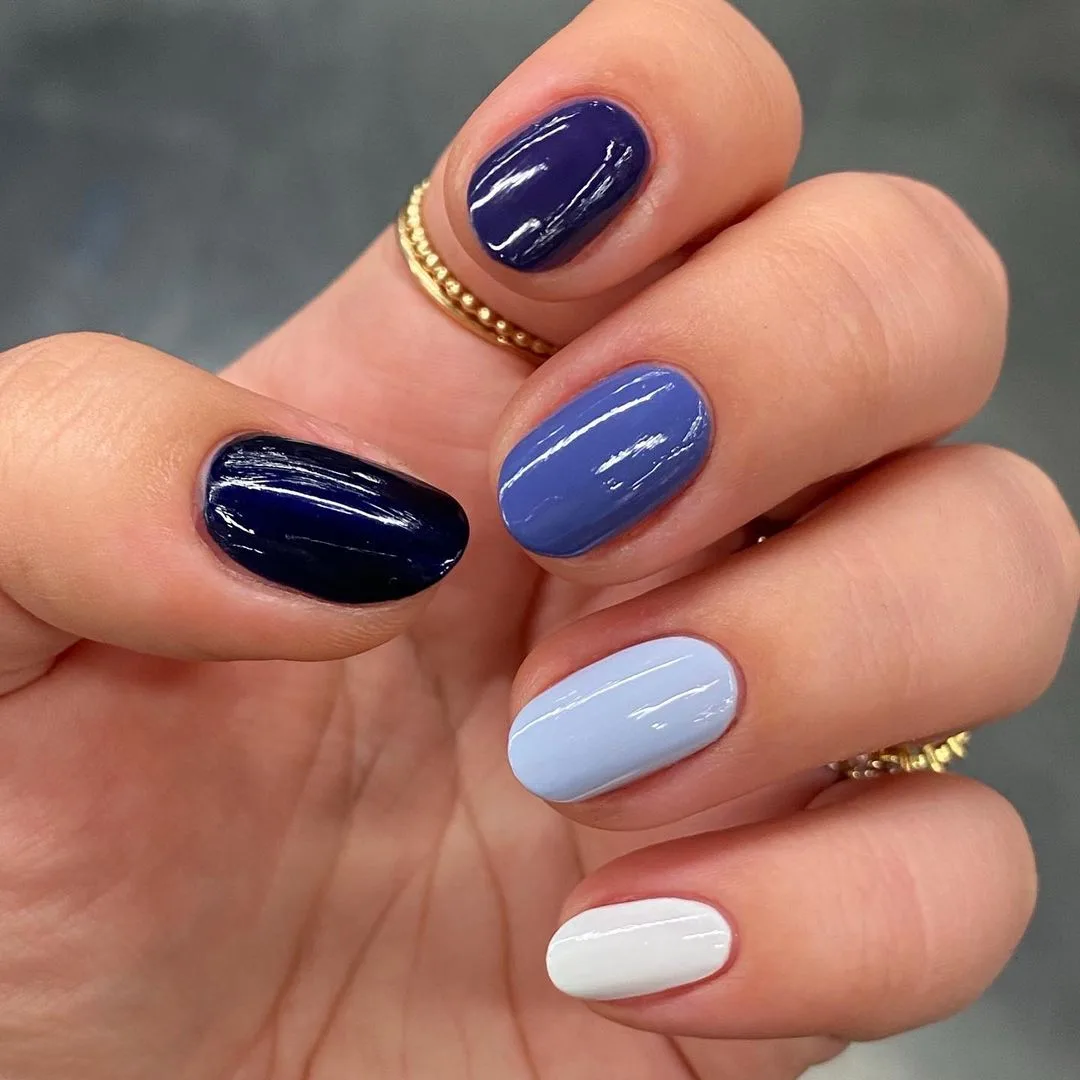 mẫu nail đẹp cô dâu xanh lam