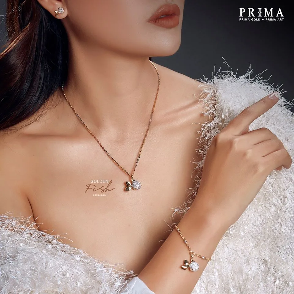 trang sức prima fine jewelry 18k kim cương bst golden fish