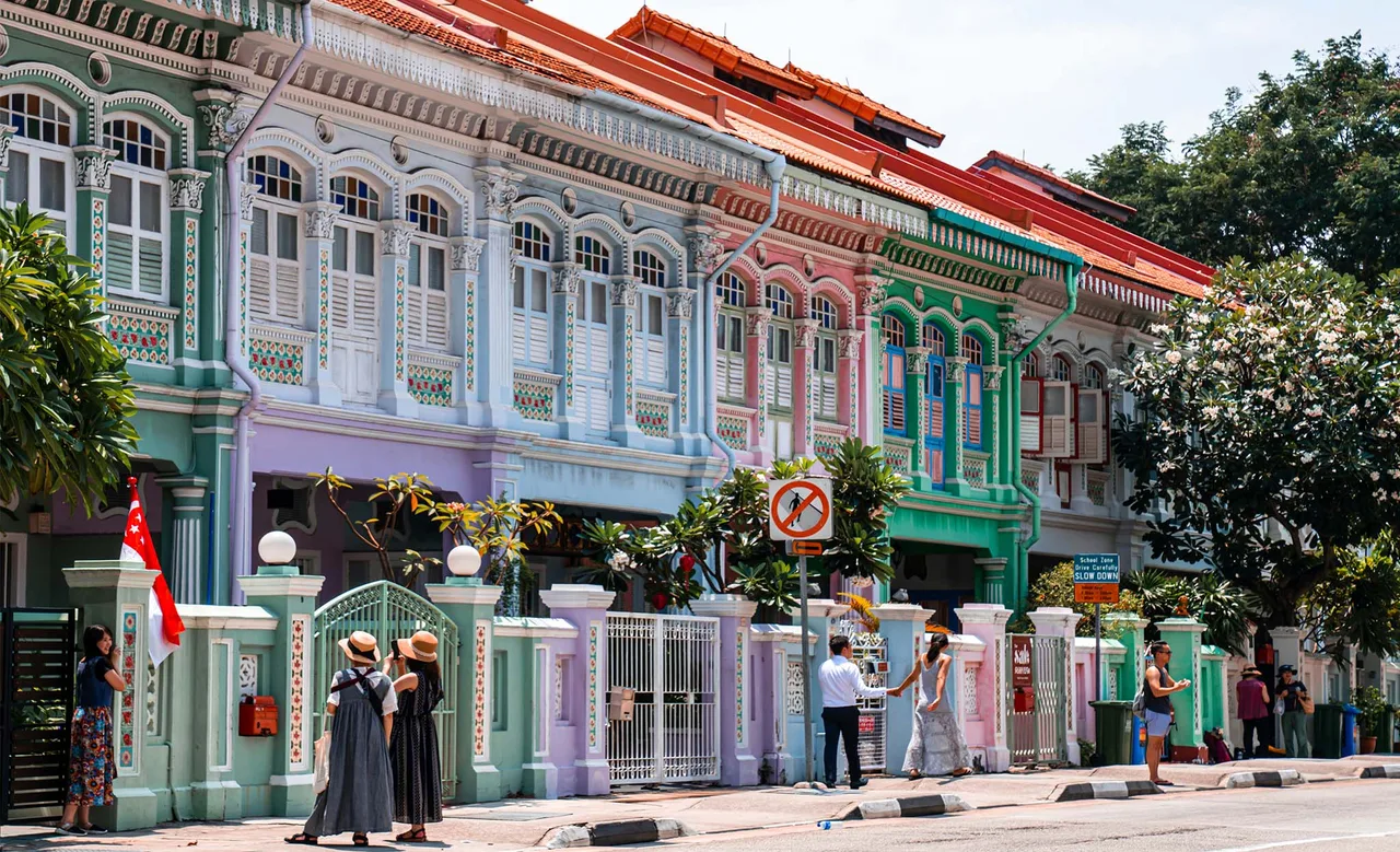 Dãy nhà Peranakan phố Joo Chiat đường Koon Seng Singapore
