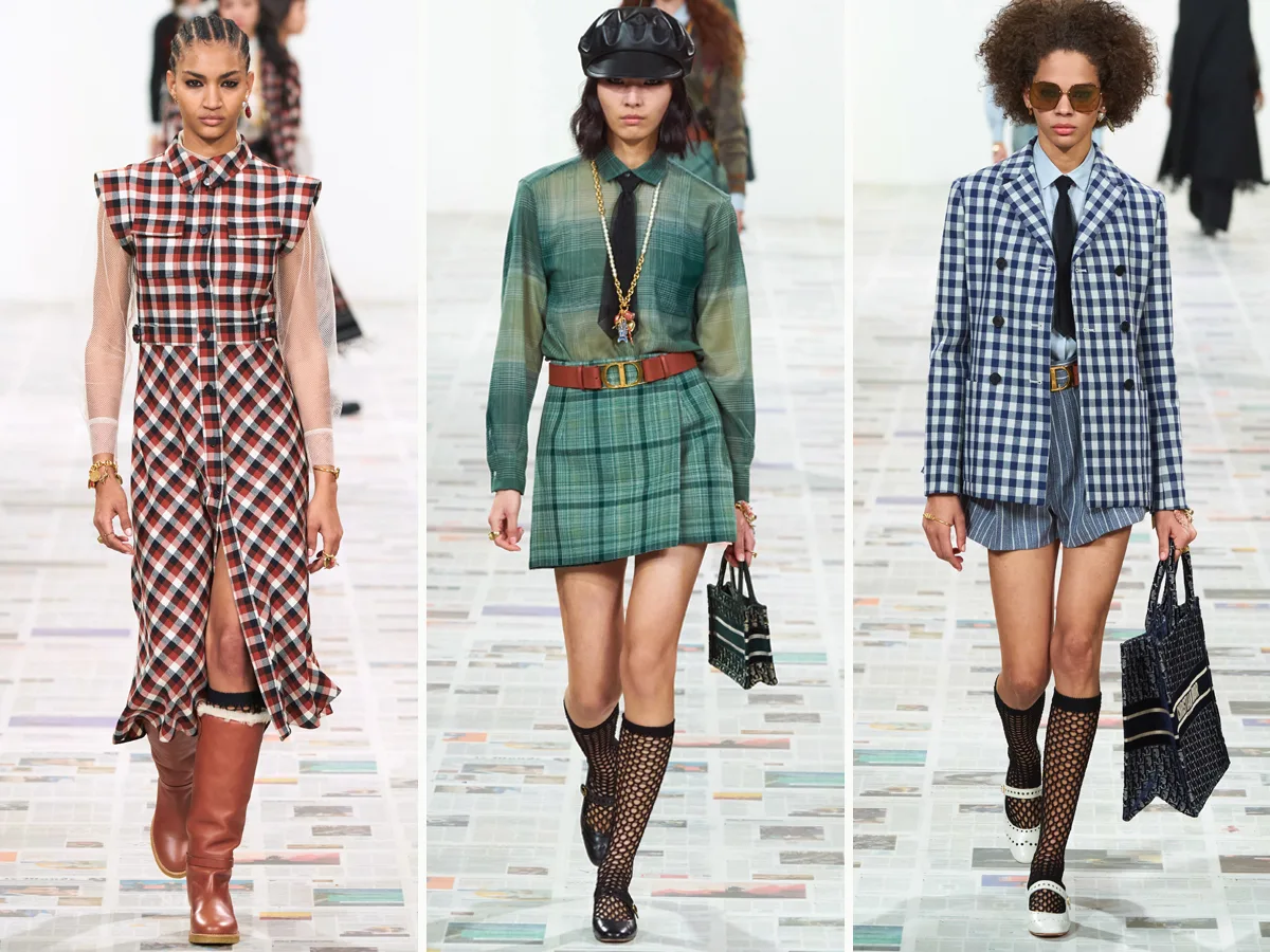 Họa tiết kẻ với màu sắc đa dạng xuất hiện trong BST Christian Dior Thu - Đông 2020