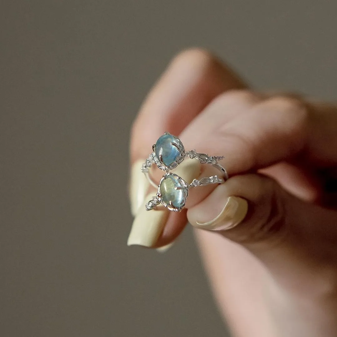Nhẫn đính đá aquamarine cung hoàng đạo