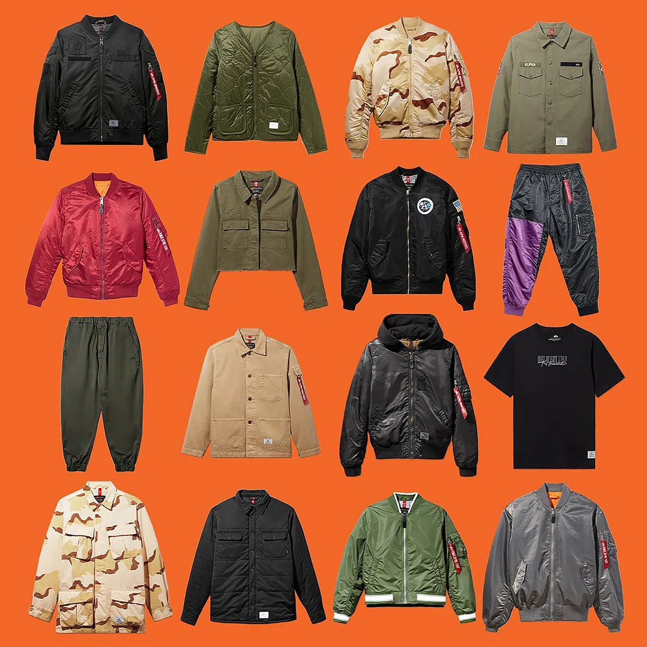 các thiết kế áo khoác và quần Alpha Industries