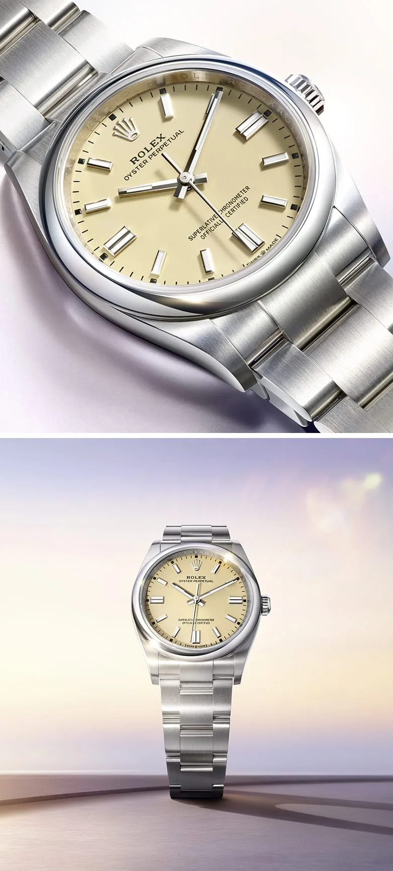 Chi tiết kim và cọc số tinh xảo của đồng hồ Rolex thế hệ mới