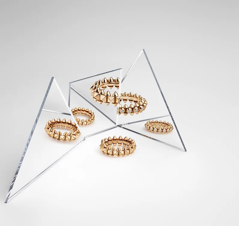bst clash de cartier vòng tay đinh tán bằng vàng