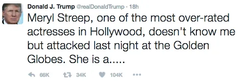 Donald Trump đáp trả Meryl Streep