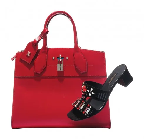 Túi xách City Steamer & giày đính đá Louis Vuitton