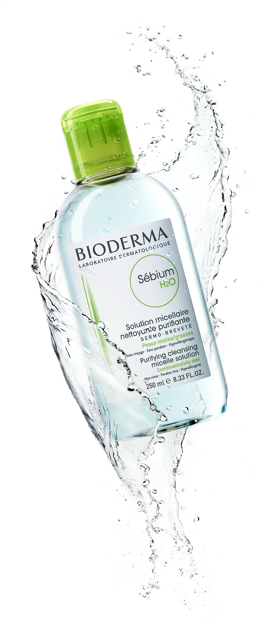 Sébium H2O làm sạch sâu, tôn trọng làn da dành cho da dầu mụn Dung dịch làm sạch và tẩy trang Bioderma Sébium H2O Micellar