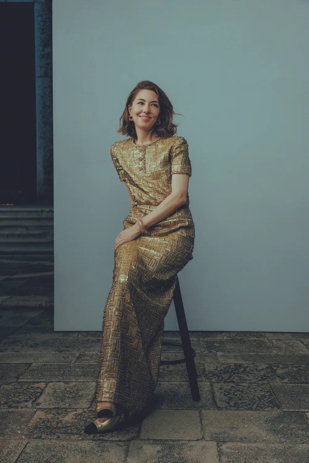 Sofia Coppola diện đầm vàng