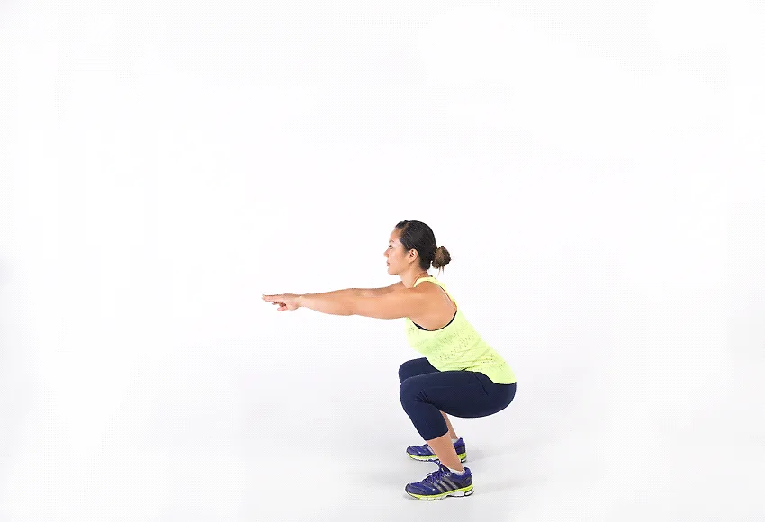 Bài tập cardio yoga Jumps Squat