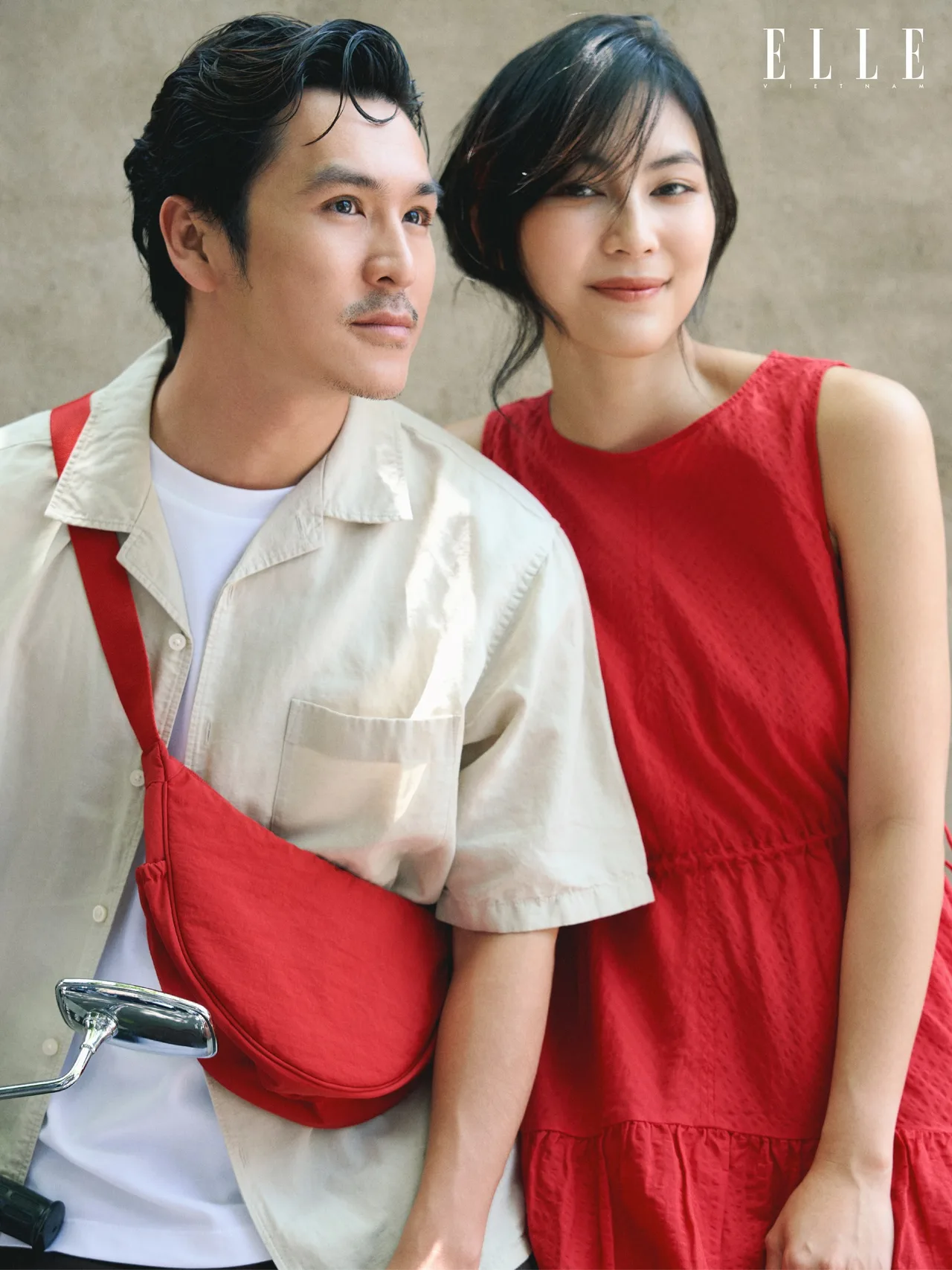 Helly Tống và Thiên Minh trong trang phục linen của UNIQLO