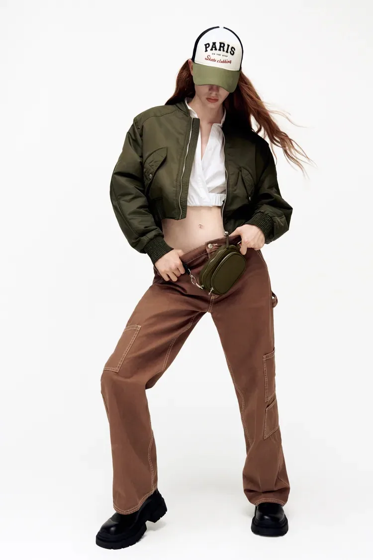 Zara Wide-leg Cargo Trousers.