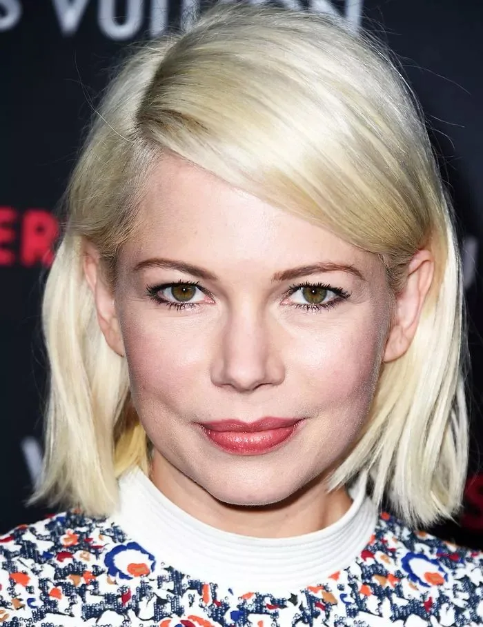 mặt tròn tóc bob cho mặt tròn Michelle Williams