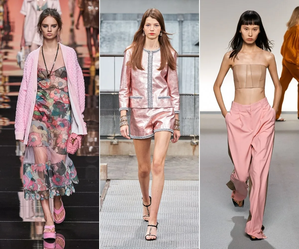 những thiết kế mang màu hồng thạch anh rose quartz mùa xuân hè 2020 fendi chanel givenchy