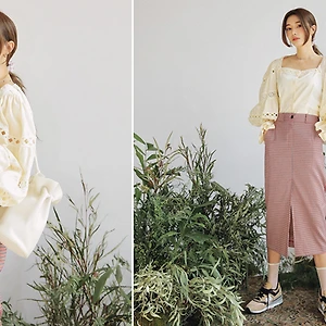 mặc đẹp với chân váy chữ A kẻ ô stylenanda