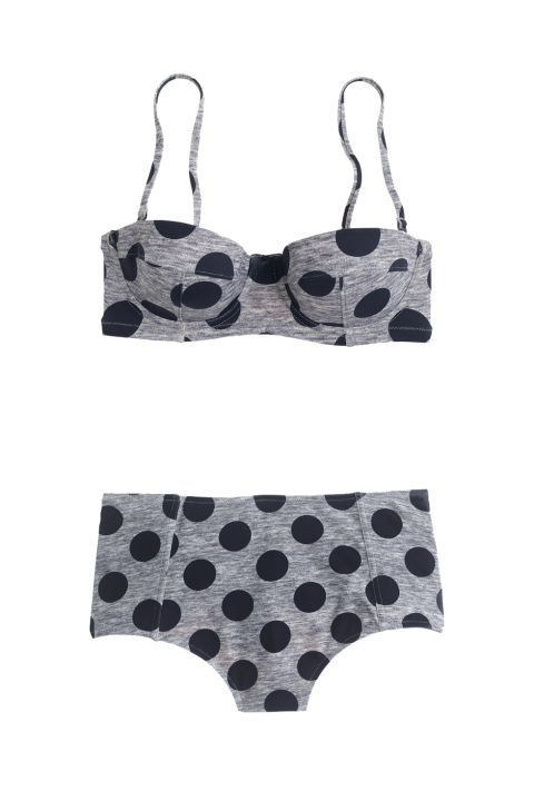 J. Crew Grey Dot Underwire Bikini Top (jcrew.com)
