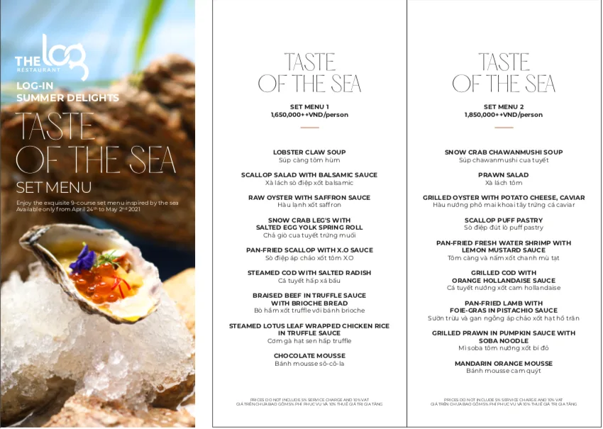 set menu đặc biệt của nhà hàng the lò