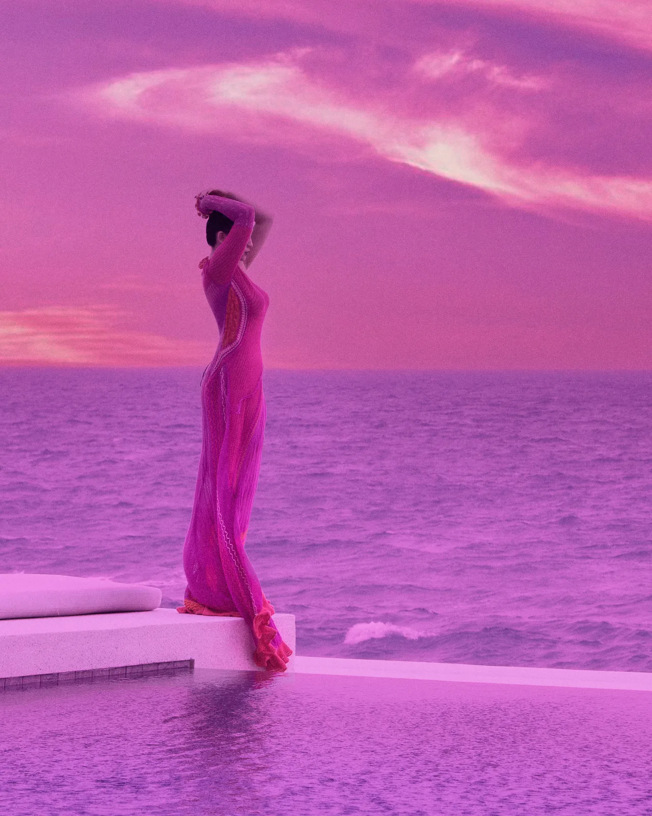 đầm Bianca Maxi Dress màu hồng fuschia thời trang