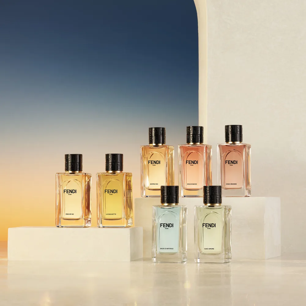Bộ sưu tập nước hoa của thương hiệu Fendi.