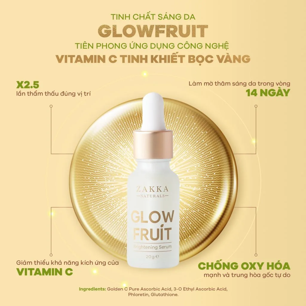 tinh chất sáng da Vitamin C Glow Fruit từ Zakka Naturals tinh chất sáng da Vitamin C Glow Fruit từ Zakka Naturals
