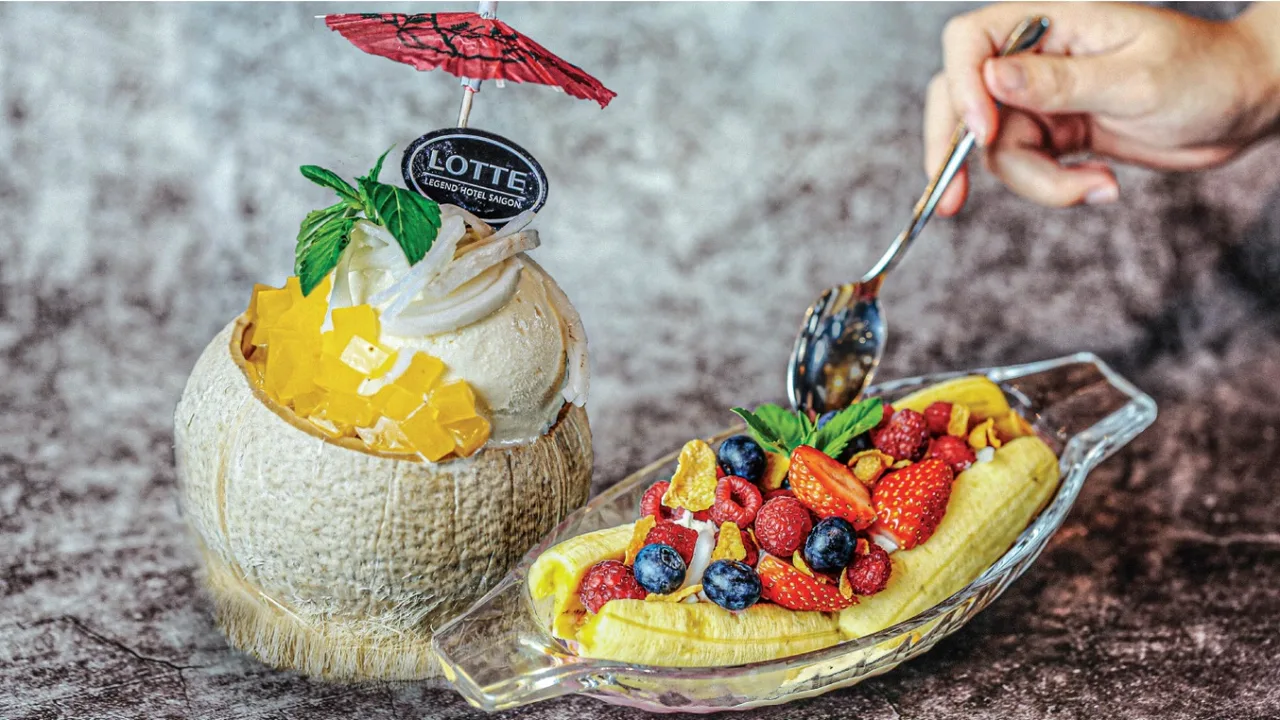 kem dừa và kem chuối