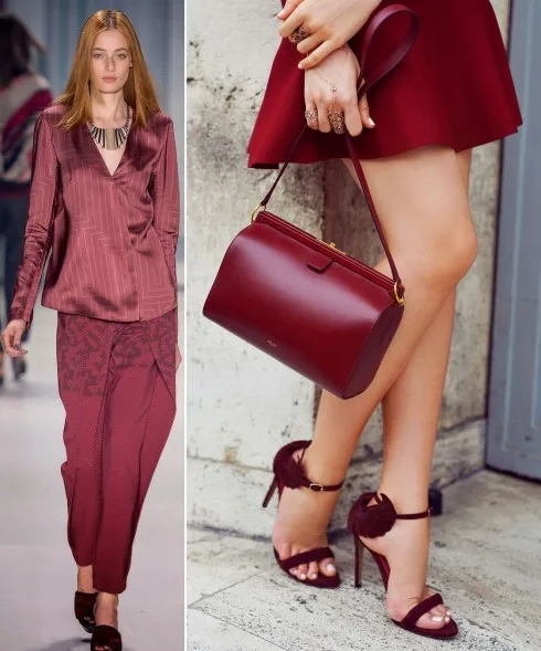 Màu đỏ rượu phong cach vintage mau do ruou