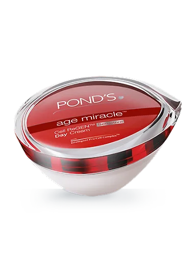 Sản phẩm gợi ý: Kem ngăn ngừa lão hóa POND’S Age Miracle SPF 15 PA++, với công thức chứa phức hợp Intelligent Pro-Cell Complex™ hoạt động từ sâu bên trong, thúc đẩy quá trình ngăn ngừa các dấu hiệu lão hóa da.