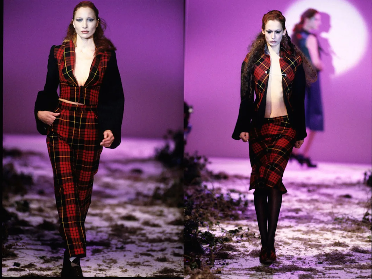 Họa tiết tartan trên sàn diễn alexander mcqueen