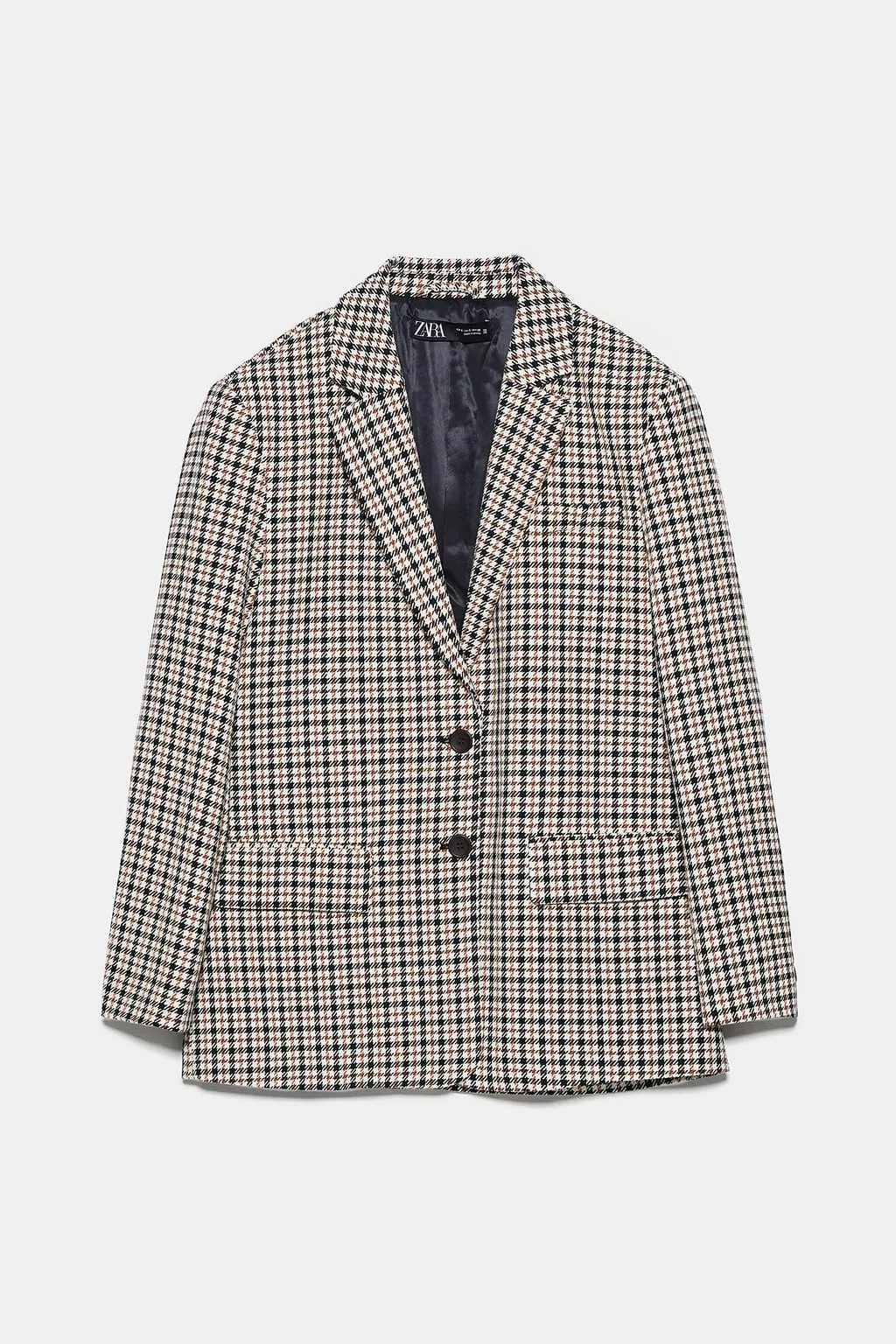 blazer ZARA hoạ tiết houndstooth