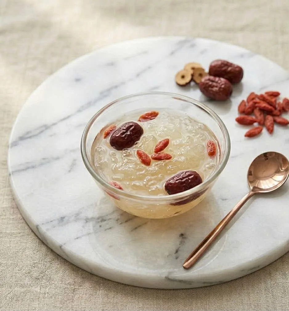 chén yến chưng cùng táo đỏ