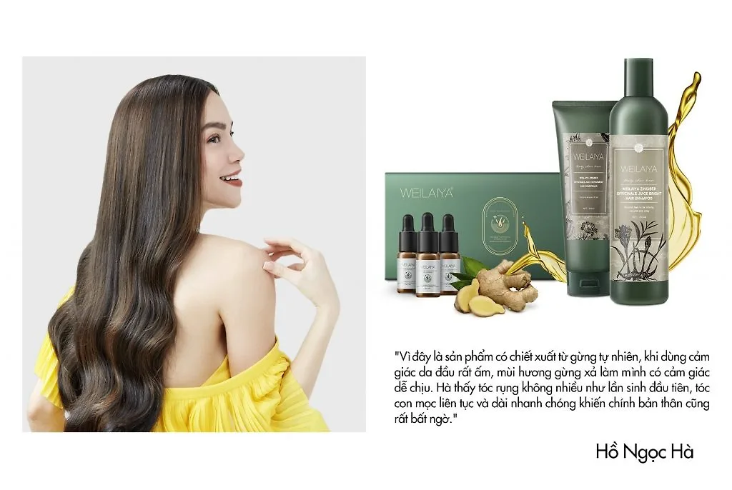 hồ ngọc hà sử dụng dầu gội Weilaiya hồ ngọc hà sử dụng dầu gội Weilaiya