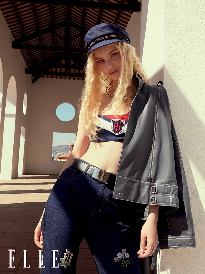 bộ ảnh 7 áo crop top và quần jeans thêu
