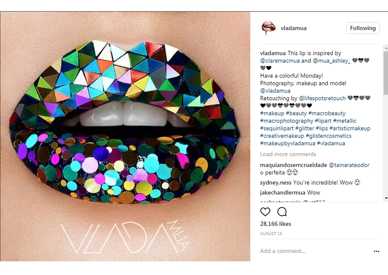 Instaglam - ngẫu hứng sáng tạo trong nghệ thuật trang điểm