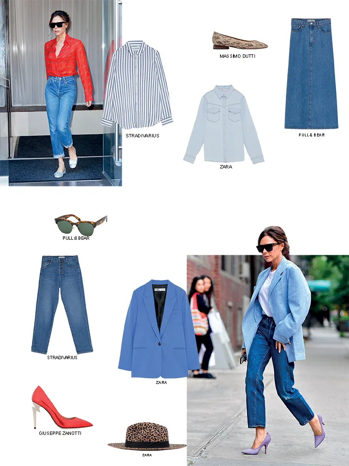 chất liệu denim 8 victoria beckham mặc chất liệu denim