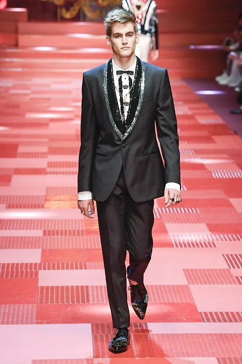Presley Gerber at Dolce & Gabbana Menswear Spring 2017