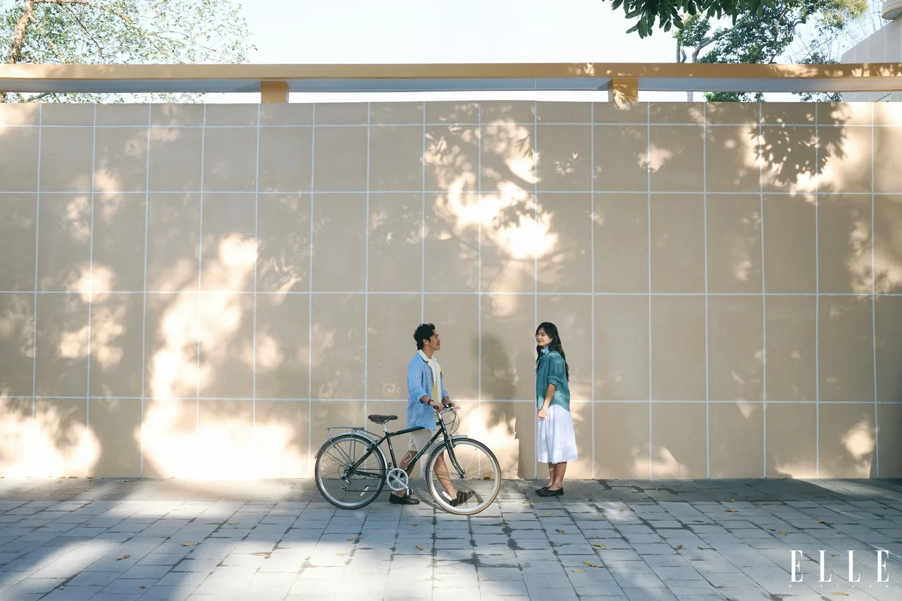 Helly Tống và Thiên Minh trong trang phục linen của UNIQLO
