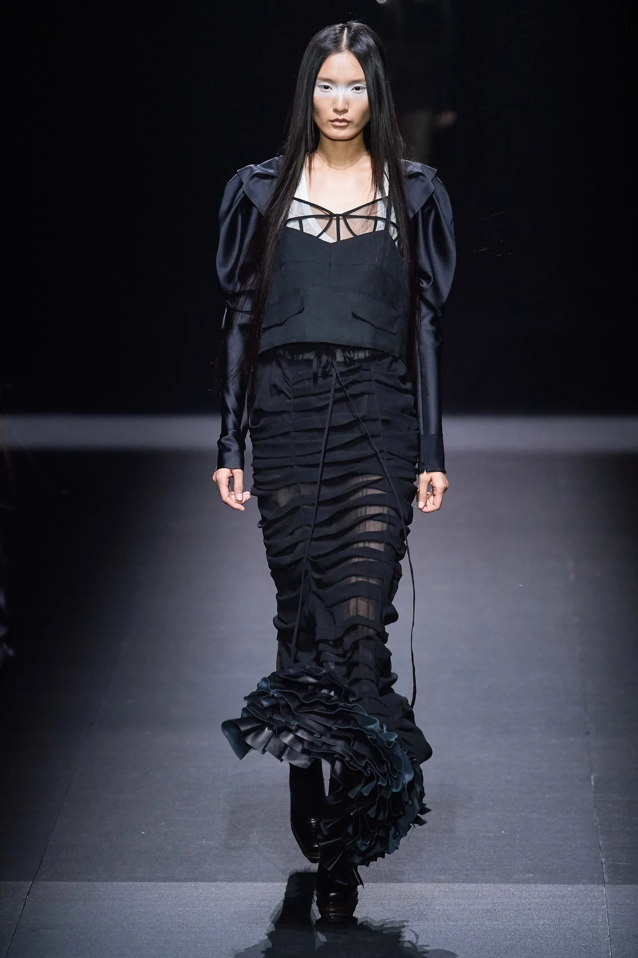 chân váy xếp tầng vera wang xuân hè 2020