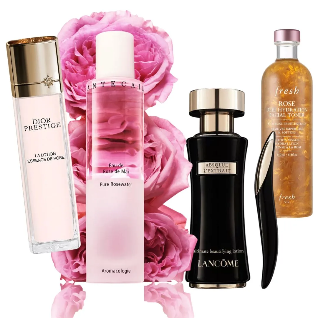 Các sản phẩm chăm sóc da cao cấp ứng dụng chiết xuất hoa hồng từ Dior, Lancôme và Fresh