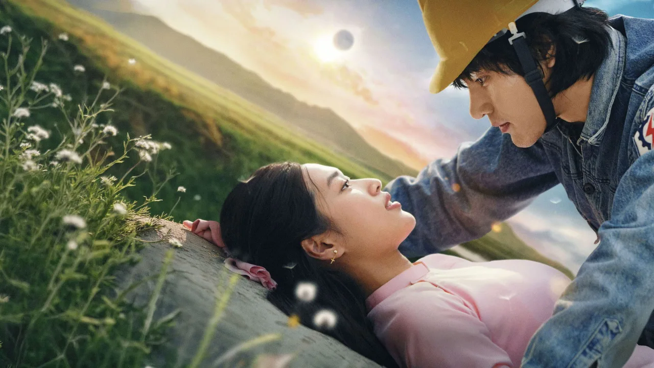 Đoàn Thiên Ân và Khương Lê trong phim Hẹn em ngày nhật thực.